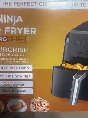 Ninja Black and Silver Air Fryer with Drawer Basket new in box 📦